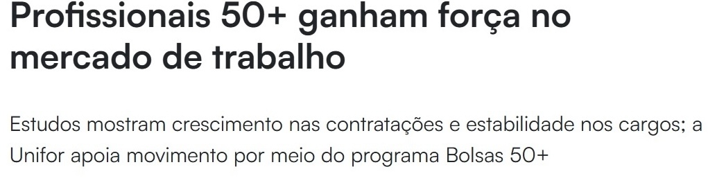 Matéria sobre empreendedorismo 40+